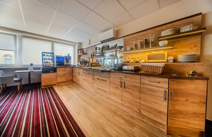 Frühstücksbuffet in ganzer Länge
